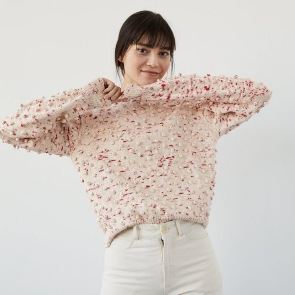 Misha and Puff Adult Popcorn Sweater in Poppy Confetti Large